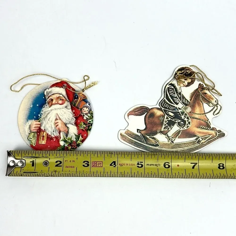 11 Vtg Victorian Style 2-sided Cardboard Christmas Ornaments Frances Brundage